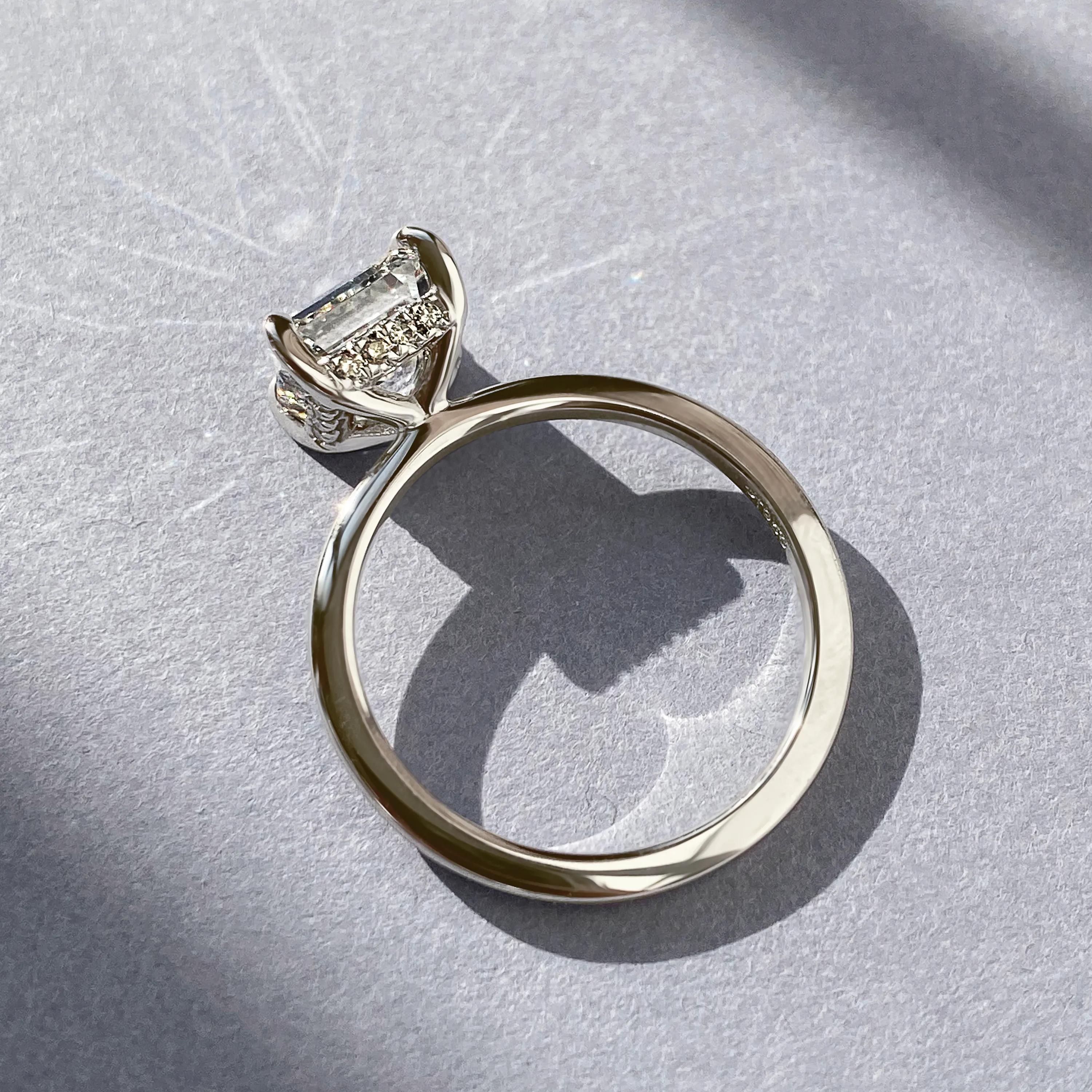 2.15 CT Cushion Hidden Halo Moissanite Engagement Ring 25