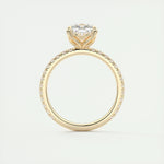 2.15 CT Cushion Cut Solitaire Pave Moissanite Engagement Ring 14