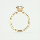 2.15 CT Cushion Cut Solitaire Pave Moissanite Engagement Ring 14
