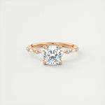 2.15 CT Cushion Cut Pave Moissanite Engagement Ring 15