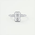 1.91 CT Emerald Half Bezel Solitaire Moissanite Engagement Ring 1