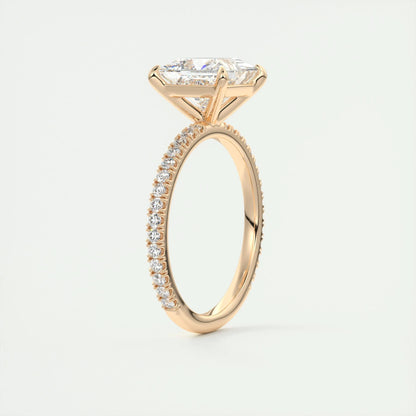 2.08 CT Princess Cut Pave Moissanite Engagement Ring 20
