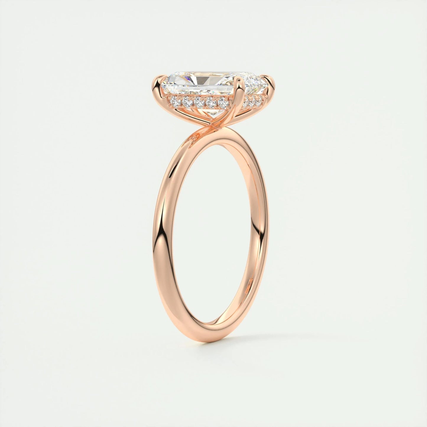 2.10 CT Radiant Hidden Halo Moissanite Engagement Ring 20