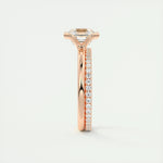 2.03 CT Asscher Half Bezel Solitaire Moissanite Engagement Ring 20