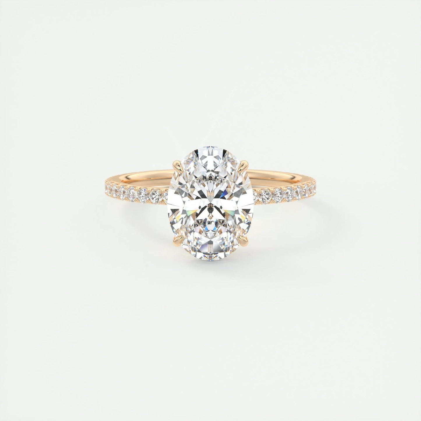 1.91 CT Oval Cut Pave Moissanite Engagement Ring 16