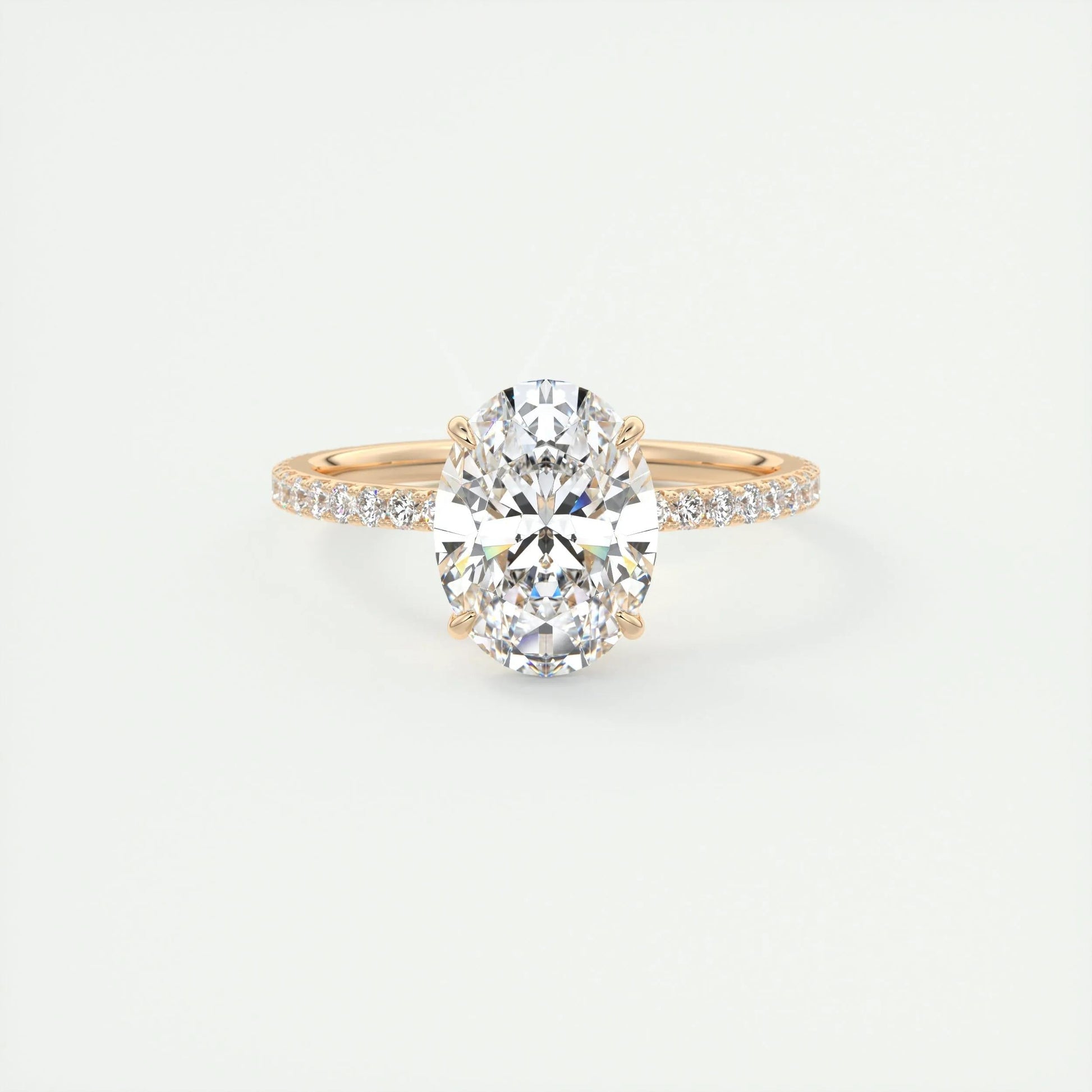 1.91 CT Oval Cut Pave Moissanite Engagement Ring 16