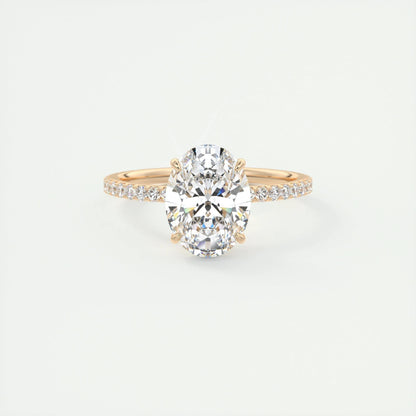 1.91 CT Oval Cut Pave Moissanite Engagement Ring 16