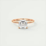 2.03 CT Asscher Cut Solitaire Moissanite Engagement Ring 15