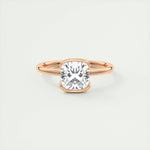 2.15 CT Cushion Half Bezel Solitaire Moissanite Engagement Ring 16