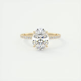 1.91 CT Oval Cut Pave Moissanite Engagement Ring 9