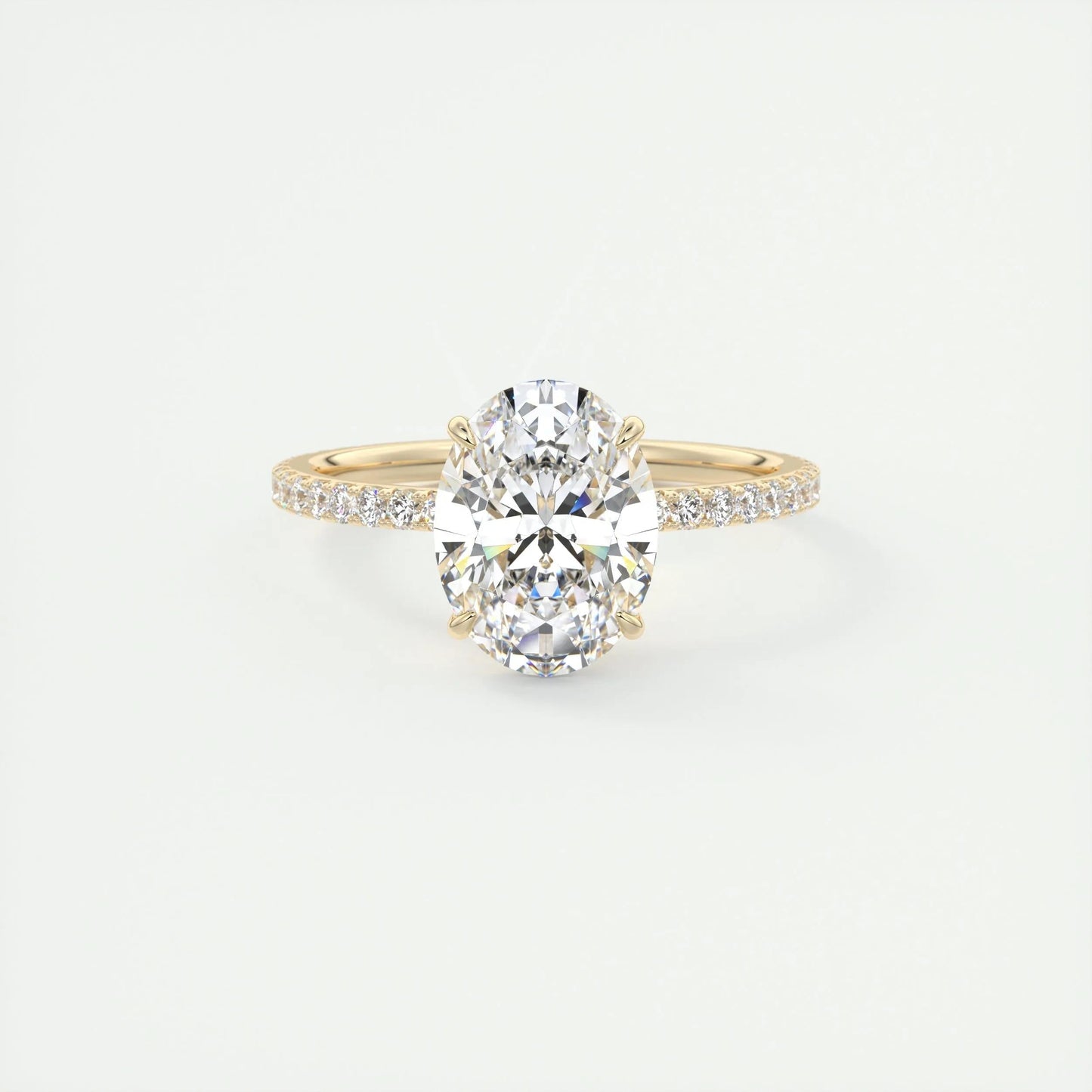 1.91 CT Oval Cut Pave Moissanite Engagement Ring 9