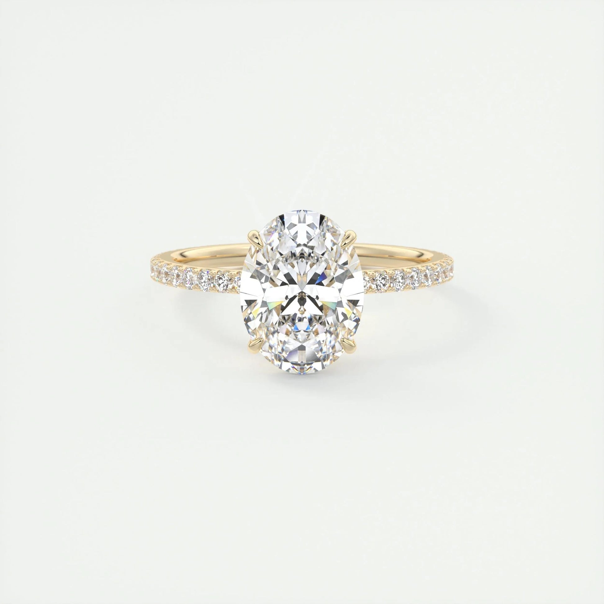 1.91 CT Oval Cut Pave Moissanite Engagement Ring 9
