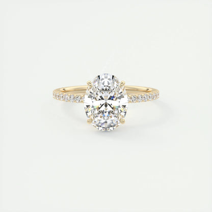 1.91 CT Oval Cut Pave Moissanite Engagement Ring 9
