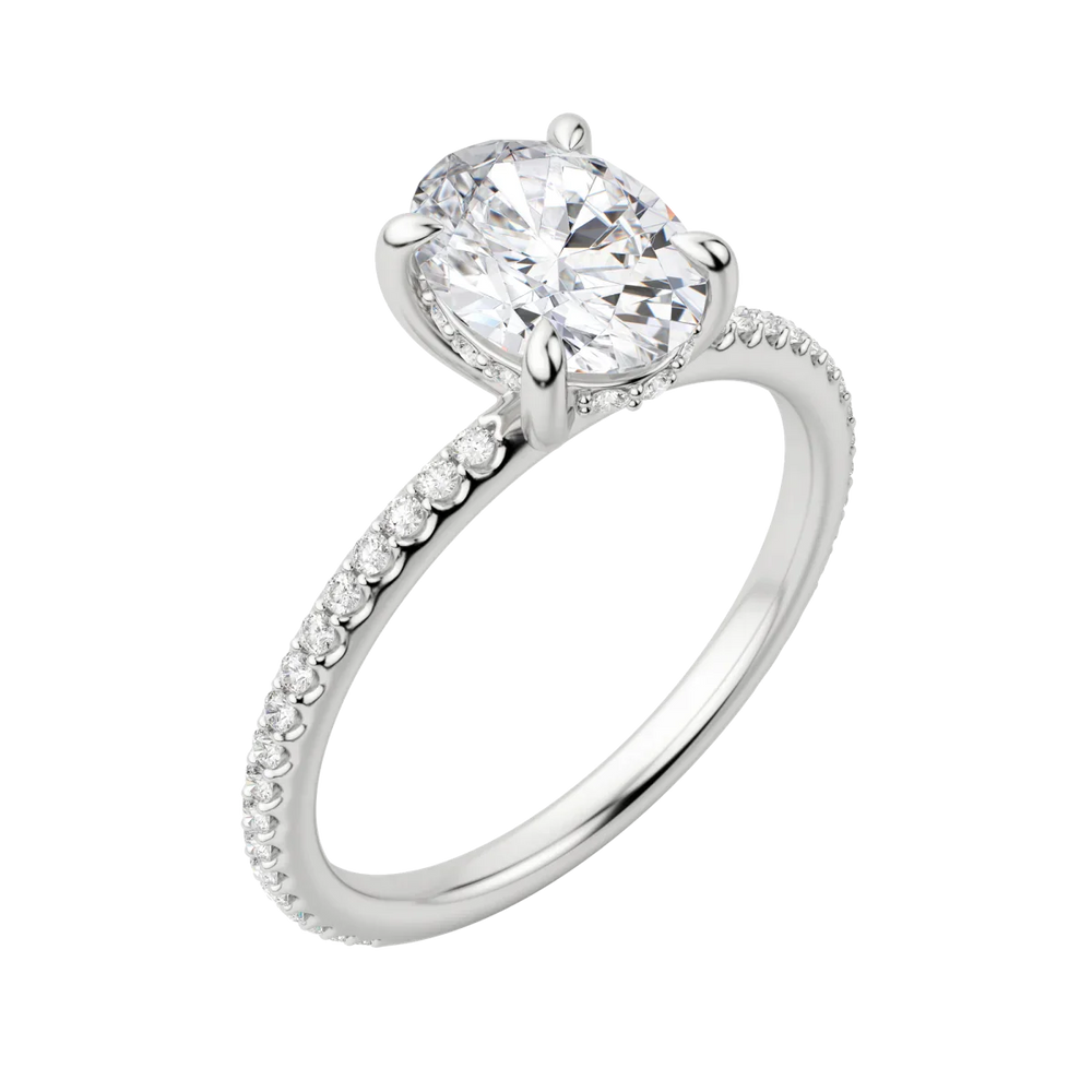 
                  
                    1.91 CT Oval Solitaire Moissanite Engagement Ring With Pave Setting 4
                  
                