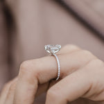 2.70 CT Radiant Solitaire Hidden Halo Pave Moissanite Engagement Ring 8