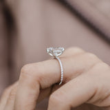 2.70 CT Radiant Solitaire Hidden Halo Pave Moissanite Engagement Ring 8
