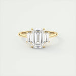 1.91 CT Emerald Cut Three Stone Moissanite Engagement Ring 20