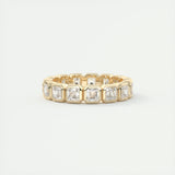 2.25 Asscher Cut Full Bezel Setting Moissanite Bridal Wedding Band 6