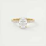 1.91 CT Oval Cut Solitaire Pave Moissanite Engagement Ring 8