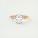 1.91 CT Oval Cut Solitaire Pave Moissanite Engagement Ring 8