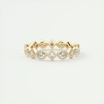 0.72 Oval & Princess Cut Alternative Moissanite Bridal Wedding Band 6