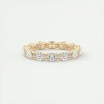 2.25 Oval Cut Half Bezel Moissanite Bridal Wedding Band 7