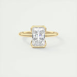2.10 CT Radiant  Solitaire Half Bezel Moissanite Engagement Ring 8