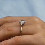 3.15 CT Cushion Three Stone Moissanite Engagement Ring 5