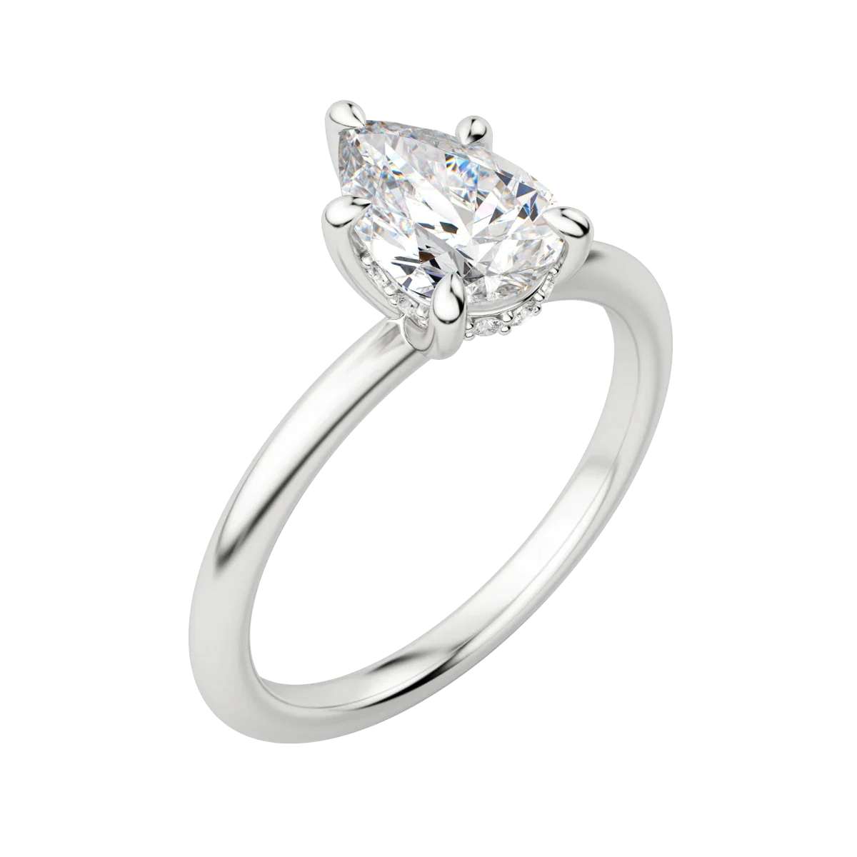 
                  
                    1.33 CT Pear Solitaire Moissanite Engagement Ring With Hidden Halo Setting 5
                  
                