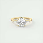 2.15 CT Cushion Cut Three Stone Moissanite Engagement Ring 7