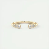 0.22 Round Bezel Open Moissanite Bridal Wedding Band 9