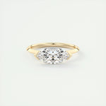 1.98 CT Marquise Half Bezel Solitaire Moissanite Engagement Ring 9