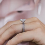 2.10 CT Oval Hidden Halo Moissanite Engagement Ring 5