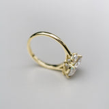 3.50 CT Old Mine Cushion Three Stone Moissanite Engagement Ring 5