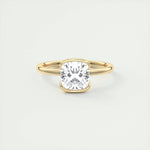 2.15 CT Cushion Half Bezel Solitaire Moissanite Engagement Ring 9