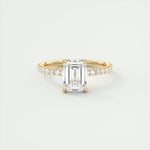 1.91 CT Emerald Solitaire Pave Moissanite Engagement Ring 7