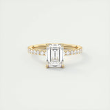 1.91 CT Emerald Solitaire Pave Moissanite Engagement Ring 7