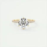 2.0 CT Round Cut Pave Moissanite Engagement Ring 8