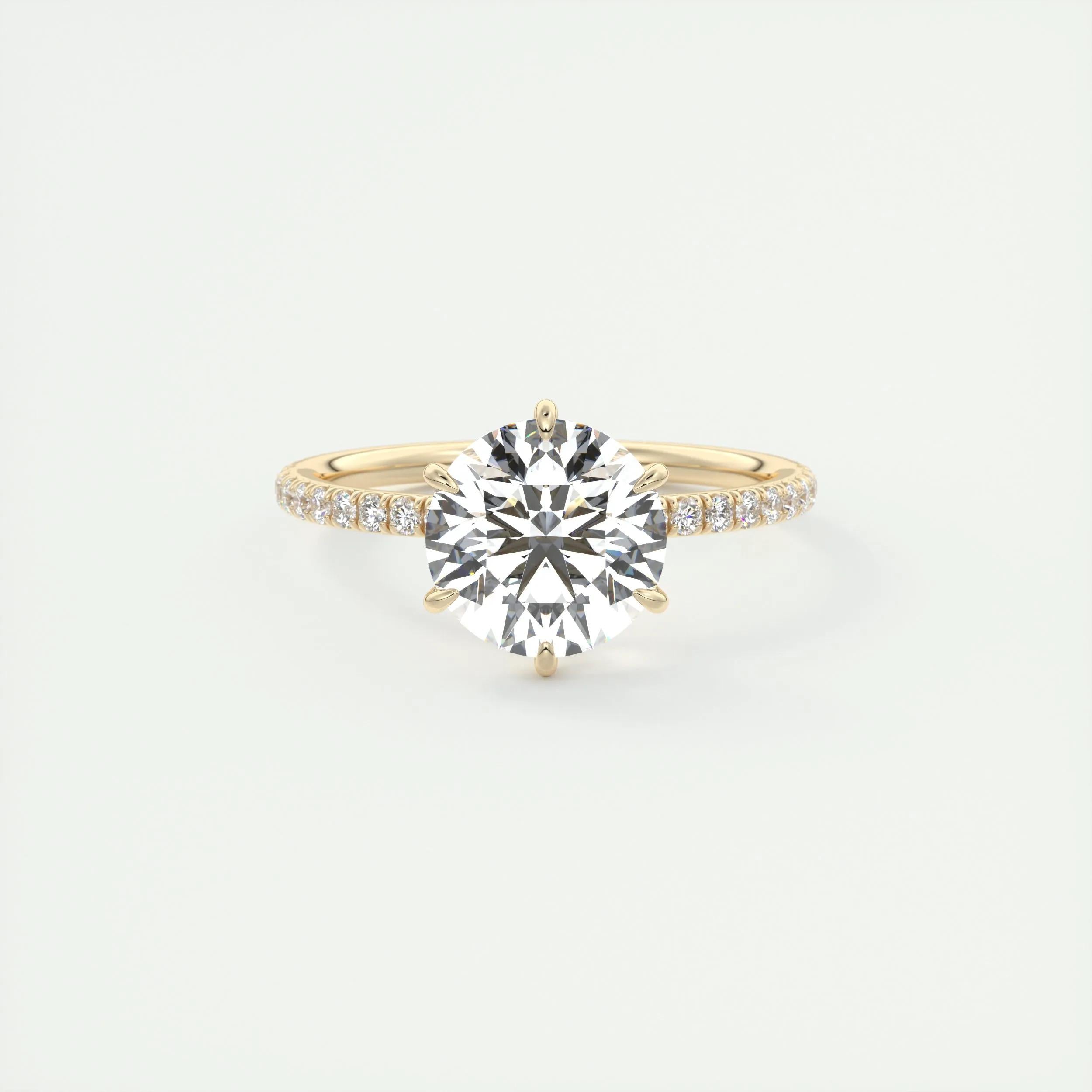 2.0 CT Round Cut Pave Moissanite Engagement Ring 8