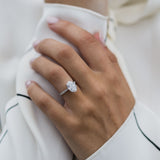 2.90 CT Oval Hidden Halo & Pave Moissanite Engagement Ring 7