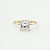 2.08 CT Princess Cut Solitaire Moissanite Engagement Ring 8