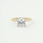 2.08 CT Princess Hidden Halo Moissanite Engagement Ring 8