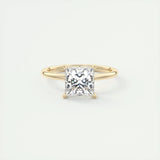 2.08 CT Princess Solitaire Hidden Halo Moissanite Engagement Ring 8