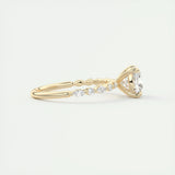 2.15 CT Cushion Cut Pave Moissanite Engagement Ring 9