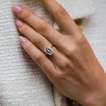 4.60 CT Emerald Cut Hidden Halo Moissanite Engagement Ring 4