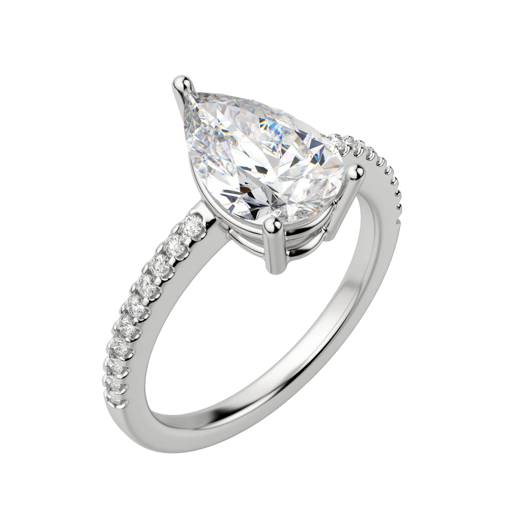 
                  
                    1.33 CT Pear Cut Solitaire Pave Moissanite Engagement Ring 4
                  
                