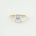 2.0 CT Round Pave Moissanite Engagement Ring 8