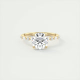 2.0 CT Round Pave Moissanite Engagement Ring 8