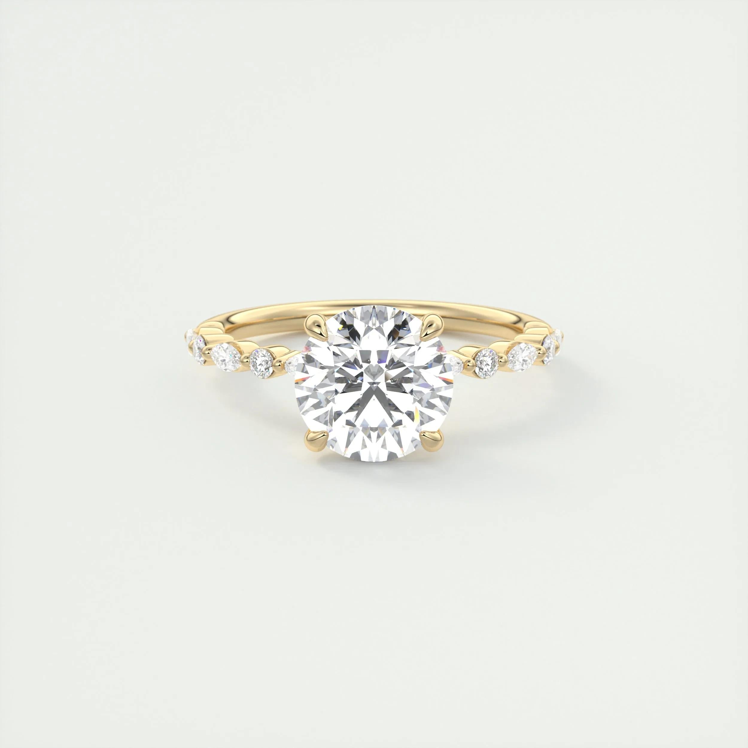 2.0 CT Round Pave Moissanite Engagement Ring 8