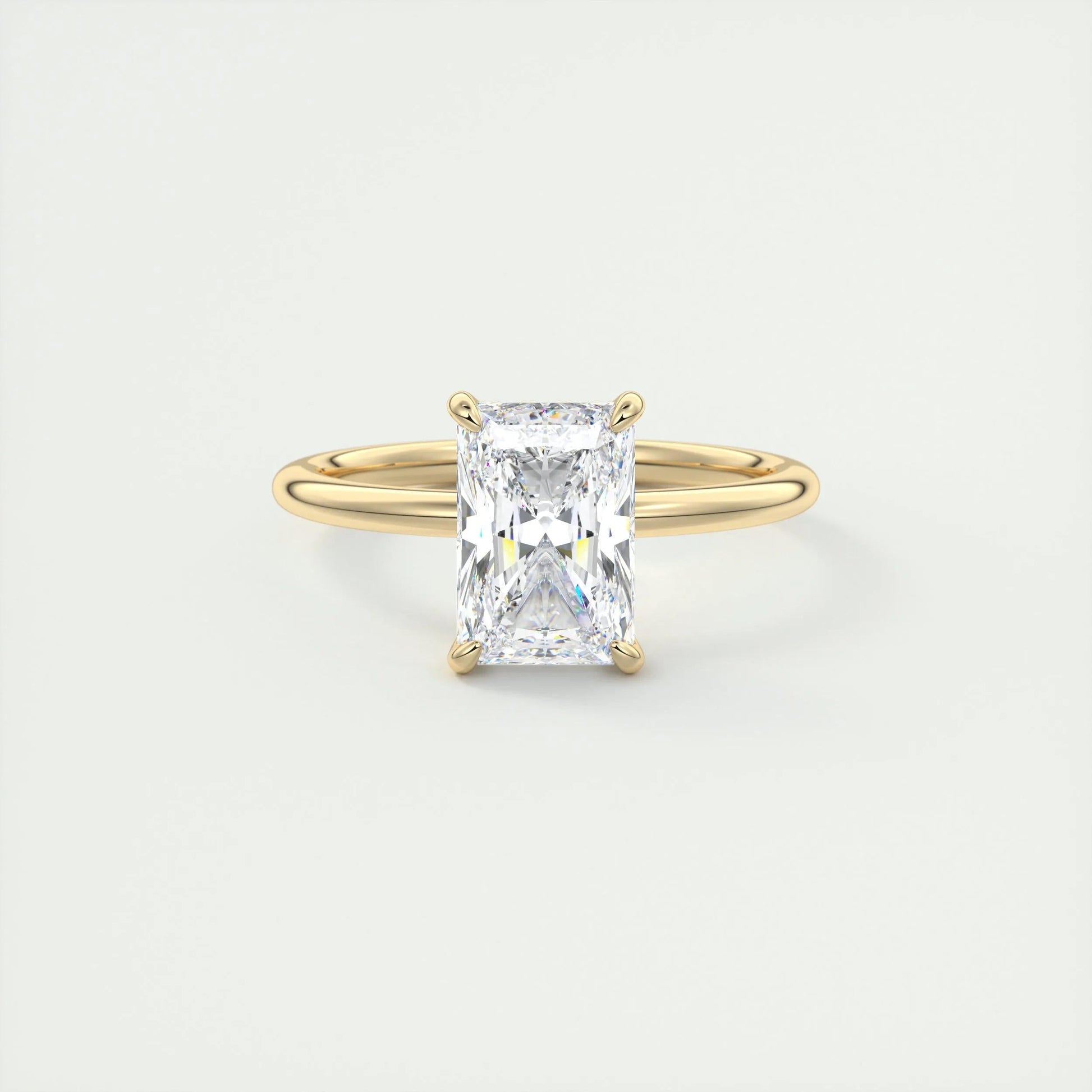2.10 CT Radiant Hidden Halo Moissanite Engagement Ring 8
